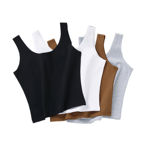 Chaude 2022 nouvelles femmes Sexy coton haut court culture Bustier multicolore sans manches recadrée Blusas gilet débardeur Camisole ► Photo 1/6