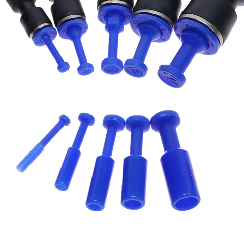 10X Bleu Nylon Pneumatique Bouchon tuyau flexible Push Fit Connecteur Air Line 4/6/8/10/ 12 MM ► Photo 1/6