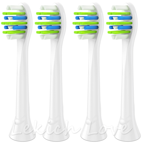 Têtes de brosse à dents, lot de 4 pièces, Compatible avec Philips Sonicare, convient aux séries 2 et 3, gomme de santé, blanc diamant ► Photo 1/6