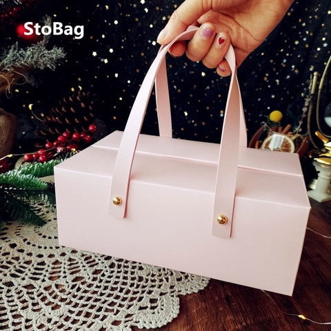 StoBag – boîte en papier à poignée, 5 pièces, emballage cadeau pour fête d'anniversaire, mariage, nouvel an, fournitures décoratives pour cadeaux ► Photo 1/6