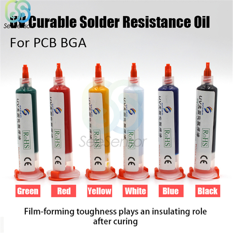 Flux de soudure à l'huile pour PCB Mobile, résistance aux UV, masque de soudure à l'huile, encre, protection des circuits imprimés BGA, 10cc ► Photo 1/6