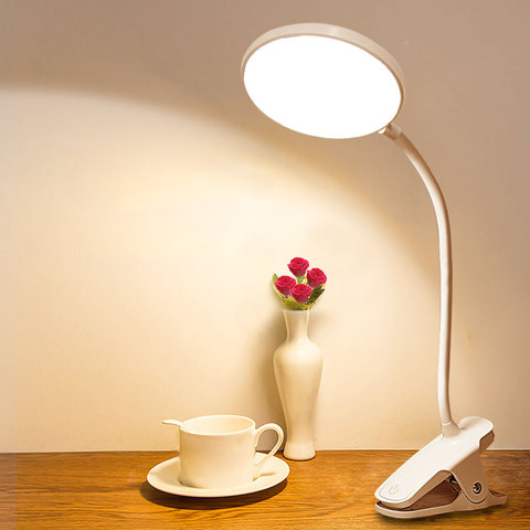 Flexible LED USB livre lumière Rechargeable clipsable Table lampe de bureau oeil protéger chambre lecture lumière maquillage livre lampe veilleuse ► Photo 1/6
