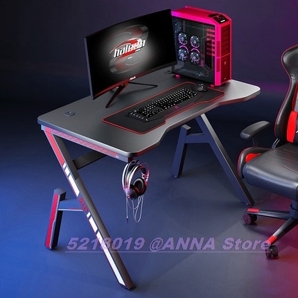 2022 Table de jeu LegA 100x60x75CM Z ordinateur bureau maison Simple bureau chambre jeu bureau fournisseurs Cool noir rouge chaise Hotsale ► Photo 1/5