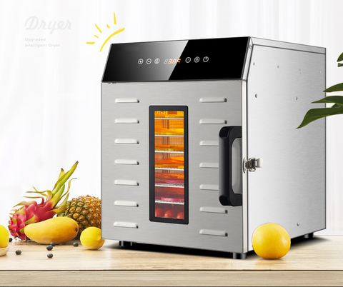 Machine de fruits secs de dessiccateur de déshydratation de nourriture ménage et contact intelligent Commercial porte visuelle de capacité de 8 couches éclairée ► Photo 1/6