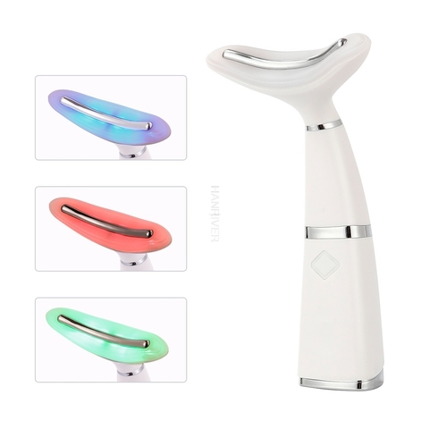 Appareil de soin du cou à Double menton, thérapie de chauffage Photon LED, Anti-rides, outil de soin du cou, Vibration, Lifting de la peau, massage de serrage ► Photo 1/6