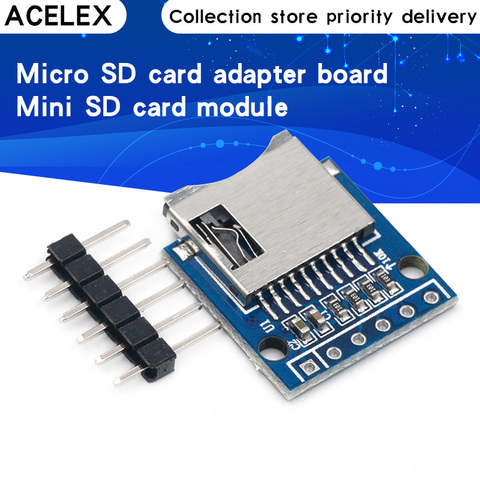 Carte d'extension de stockage Micro SD Mini Module de bouclier mémoire de carte SD TF avec broches pour bras Arduino AVR ► Photo 1/6