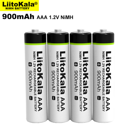 LiitoKala – 4 batteries NiMH 1.2V AAA 900mAh, rechargeables, originales, pour lampe de poche, jouets, télécommande ► Photo 1/4