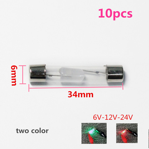 Ampoule pour testeur de Circuit de voiture, 6x34mm 6.2x25.5mm, tension 6V 12V 24V, jauge de véhicule, stylo de mesure de lumière de Test, 10 pièces/lot ► Photo 1/5