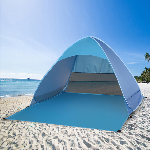 Automatique instantané Pop Up tente de plage léger en plein air Protection UV Camping pêche tente Cabana abri solaire ► Photo 1/6