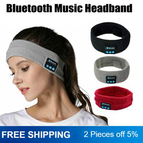 Sans fil Bluetooth musique bandeau casque magique écouteur micro chapeau homme femmes mains libres sport appel téléphonique réponse oreilles-gratuit ► Photo 1/6