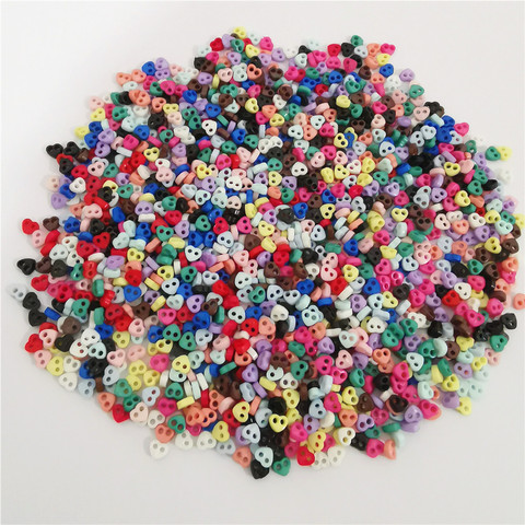 Mini boutons ronds de 4mm/cœur pour la couture, vêtements de poupée, fabrication d'embellissements de boutons, Scrapbook 250 pièces ► Photo 1/6