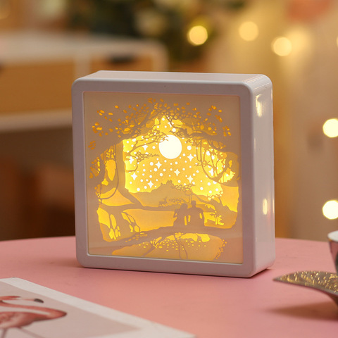 Lampes en 3D avec gravure sur papier USB, cadeau d'anniversaire, de nouvel an, de saint-valentin, pour petit ami ► Photo 1/5