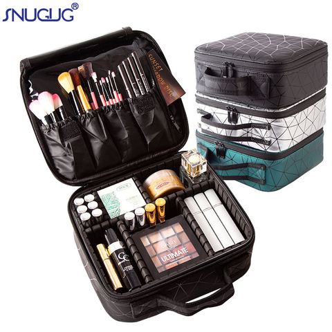 Femme marque Profession étui de maquillage mode esthéticienne cosmétiques organisateur boîte de rangement ongles outil valise pour les femmes maquillage sac ► Photo 1/6