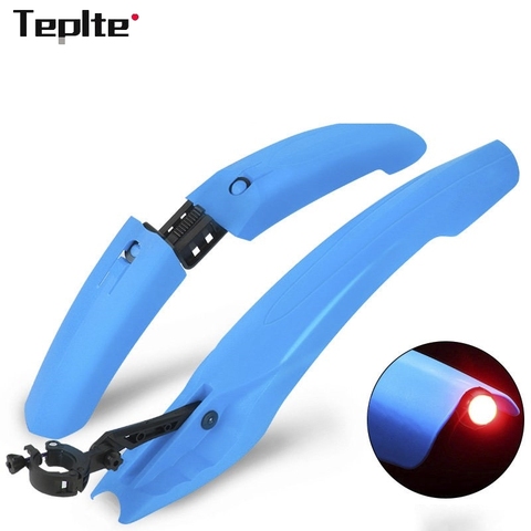 Garde-boue vélo avec feu arrière LED garde-boue vtt réglable ailes 5 couleurs pour accessoires de vélo pièces de vélos faciles à installer ► Photo 1/6