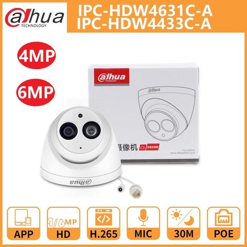 Caméra IP DH IPC-HDW4631C-A dôme IPC-HDW4433C-A caméra CCTV intégré réseau micro HD Commercial sécurité Onvif intérieur ► Photo 1/6