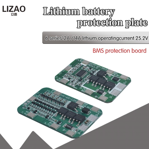 Panneau de Protection BMS PCB 6S 15A/25A 24V 25.2V, pour Module de cellule de batterie au Lithium Li-ion 18650, nouvelle collection ► Photo 1/6