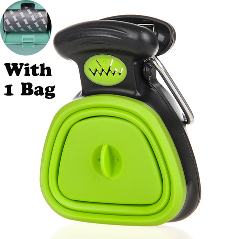 Chien animal de compagnie voyage pliable Pooper Scooper avec 1 rouleau décomposable sacs merde Scoop propre ramasser excréta nettoyant epaquet expédition ► Photo 1/1