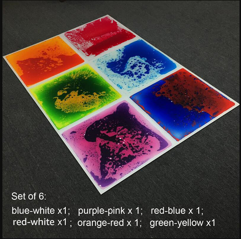 6 carreaux de sol liquides multicolores 19.7 ''x 19.7'' pour la décoration de chambre d'enfants de barre de boîte de nuit, carreaux de sol 6 pièces ► Photo 1/6