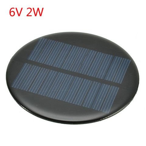 Mini panneau solaire rond en silicium polycristallin, 6V, 2W, 0,35 a, 80MM, panneau époxy, à monter soi-même ► Photo 1/6