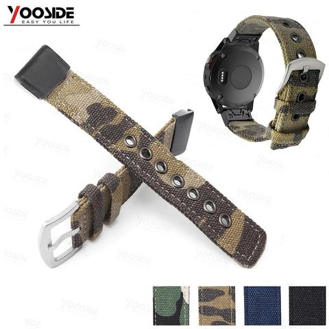 Fenix 6 22mm 26mm Bracelet Rétro Nato En Nylon Rapide Ajustement bracelet de montre Bracelet pour Garmin Fenix 5 Plus//935/Approche S60/Fenix 5X Plus ► Photo 1/6