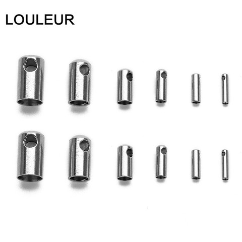 Bouchons à sertir en acier inoxydable, 30 pièces/lot, pour cordon en cuir, 1 2 3 4 5mm, pour perles, pour bricolage, fabrication de bijoux, fournitures ► Photo 1/6