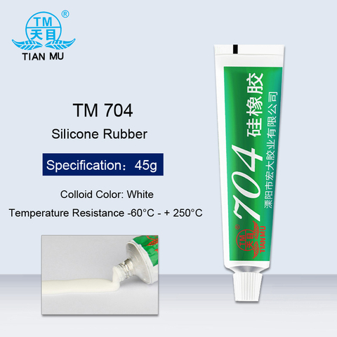 Mastic caoutchouc Silicone blanc 704 pièces 1 pièce, isolation résistante aux hautes températures, colle étanche, matériel électronique, verre ► Photo 1/6