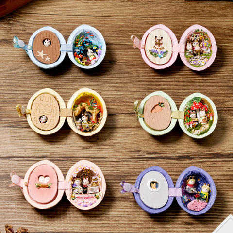 Meubles de maison de poupée 3D miniatures en bois, bricolage, jouets de maison de poupée pour enfants, cadeaux d'anniversaire pour fête mignonne, R001 ► Photo 1/6