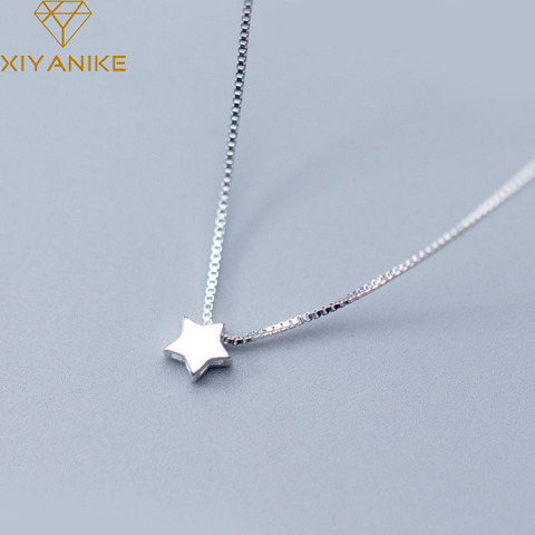 XIYANIKE-collier en argent Sterling 925 pour femmes, bijoux de fête, nouvelle mode, étoiles pentagramme, pendentif, chaîne clavicule, cadeau ► Photo 1/6