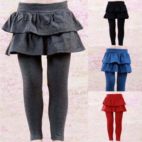 Culottes et Leggings pour enfants, jupe Tutu à volants, vêtements chauds pour enfants de 2-8 ans, vêtements d'automne et d'hiver ► Photo 1/6