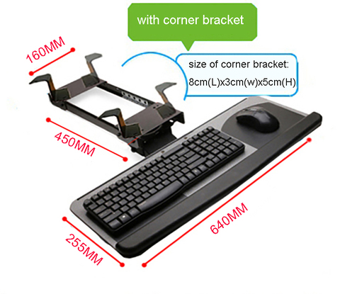 LK06AD – support de clavier ergonomique coulissant et inclinable, repose-poignet de taille XL avec deux tapis de souris pour ordinateur de bureau, support de plateau de clavier ► Photo 1/6