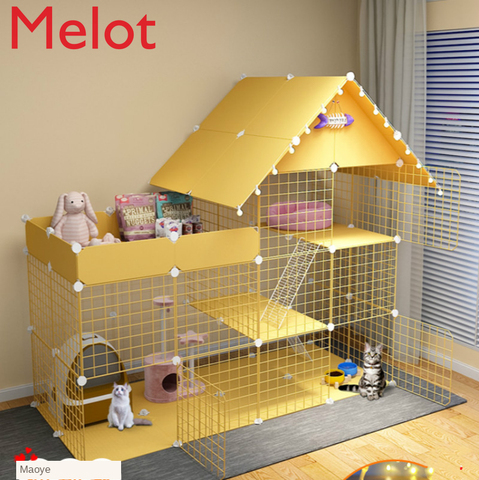 Chat Cage Villa maison Super grand espace libre avec séparation des toilettes chat pour animaux de compagnie intérieur chat nid animal de compagnie chat maison fournitures pour animaux de compagnie ► Photo 1/1