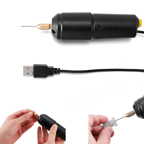 Perceuse électrique 5V avec câble USB, Mini perceuse Portable, petite Micro perceuse Portable avec 3 embouts DC 5V Mini perceuse à main ensemble d'outils ► Photo 1/6