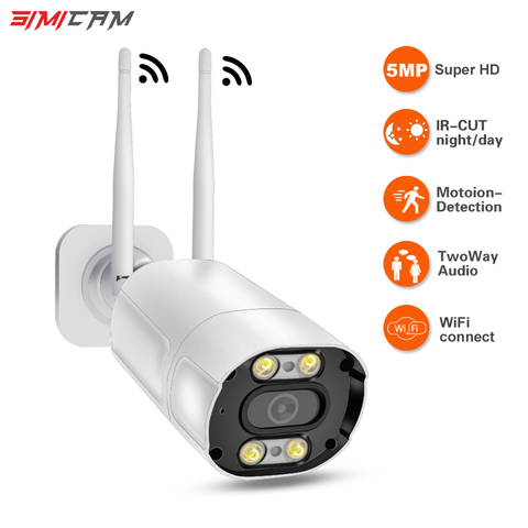 Caméra de surveillance IP WiFi hd 5MP/2MP, dispositif de sécurité sans fil, avec ia, détection humaine, alarme, Audio bidirectionnel, Onvif, Double éclairage, vision nocturne ► Photo 1/6