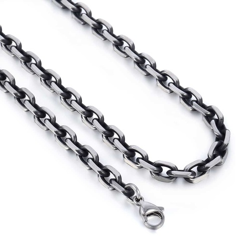 Davieslee-collier pour hommes, chaîne de coupe en câble, en acier inoxydable, ton bronze, chaînes à la mode, bijoux cadeau 6mm, DKN498 ► Photo 1/6