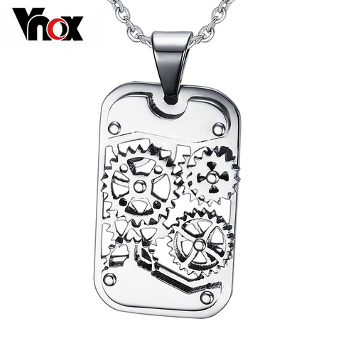 Vnox – pendentifs Machine Steampunk pour hommes, bijoux en acier inoxydable, Design d'engrenage, colliers Cool ► Photo 1/6