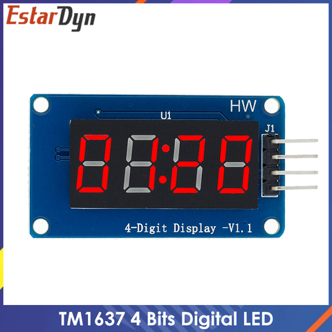 Module d'affichage LED numérique TM1637, 4 Bits pour arduino 7 Segment, 0.36 pouces, Tube d'anode rouge, quatre séries, pilote, Pack de carte ► Photo 1/6