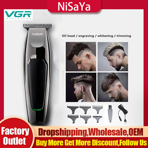 VGR V030 tondeuse à cheveux étanche professionnelle pour hommes, rasoir avec lame en titane, pour adultes, à faible bruit, pour toilettage ► Photo 1/6