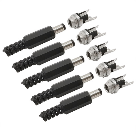 Connecteur d'alimentation mâle, 100mm x 5.5mm, 2.1 DC-025M x 5.5mm, alimentation femelle, montage sur panneau, adaptateur Jack, 2.1 paires ► Photo 1/6