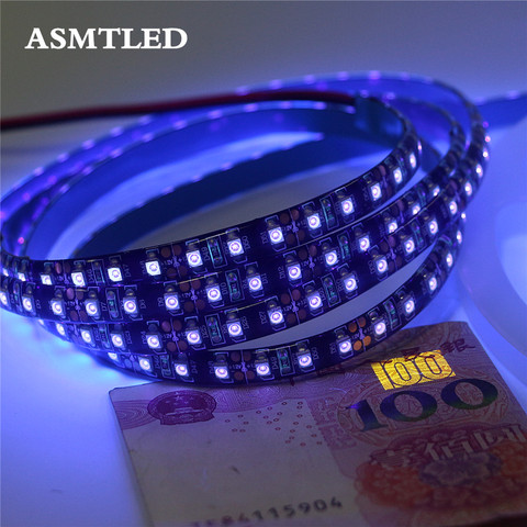 Bande lumineuse PCB UV 395-405nm noire, 3528 SMD, ultraviolette, 60 m/m, 120 m/m, non étanche, pour DJ, soirée fluorescente ► Photo 1/6