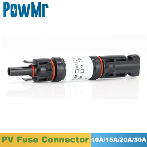 Connecteur de fusible PV mâle à femelle 10a 15a 20a 30a 1000V, connecteur de panneau solaire avec fusible cc, Protection étanche à l'intérieur du support ► Photo 1/6