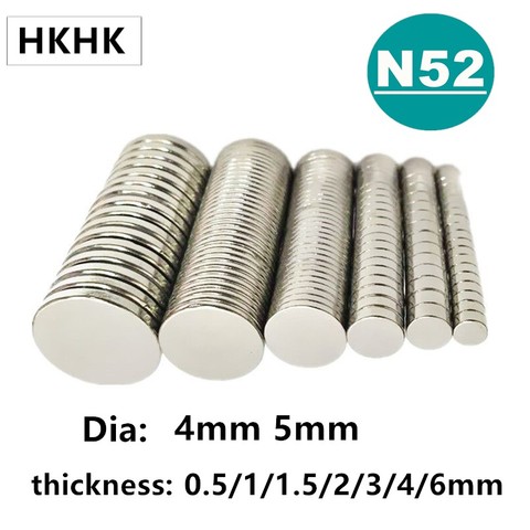 hall sensor magnet N52 4x0.5 4x1 4x3 4x2 5x0.5 5x1 5x2 mm strong Circular Disc Magnet Neodymium Magnet NEW Art Craft Connection ► Photo 1/6