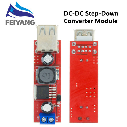 Module convertisseur abaisseur pour chargeur de voiture et de véhicule, 6V-40V à 5V, 3a, Double USB DC-DC, LM2596 ► Photo 1/1