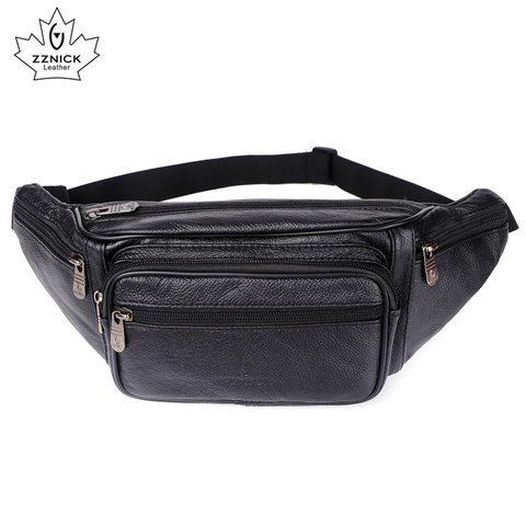 ZZNICK-Packs de ceinture en cuir véritable pour hommes, sacs banane, sacoche de ceinture, sacoche pour téléphone, voyage, pochette de petite taille pour hommes, 2022 ► Photo 1/6