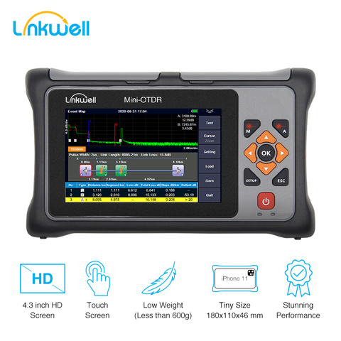 La Fiber optique Active d'essai en direct de MINI OTDR 1550nm 22dB réfléchit l'équipement d'appareil de contrôle de câble d'ethernet de carte d'événement d'écran tactile SM ► Photo 1/6