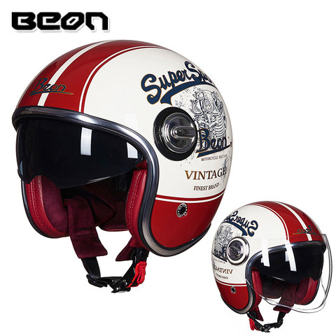 BEON-Casque, Casque rétro, visage ouvert B-108A et 3/4, pour Moto, Vintage, moto, vélo et Scooter ► Photo 1/6