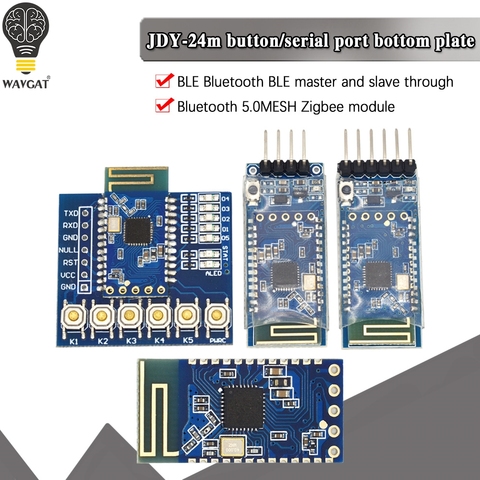 Module Zigbee Bluetooth JDY-24M 5.0 MESH BLE JDY-24 maître esclave à travers la plaque de Base avec boutons ► Photo 1/6