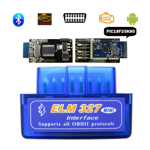 Elm-327 OBD2 Scanner pour voiture Mini ELM327 Bluetooth V1.5 OBD 2 outils de Diagnostic automatique réel PIC1825K80 Elm 327 V 1.5 pour Andriod ► Photo 1/6