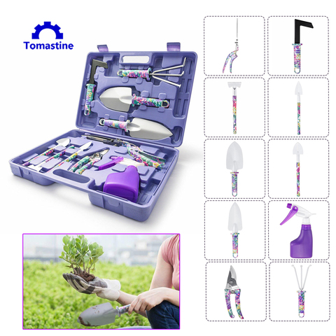 Kit d'outils de jardin, Camouflage, ensemble d'outils de jardin, greffage, pelle, râteau, ciseaux, sécateur en acier inoxydable, bouteille de pulvérisation, Kit d'outils de jardin ► Photo 1/6