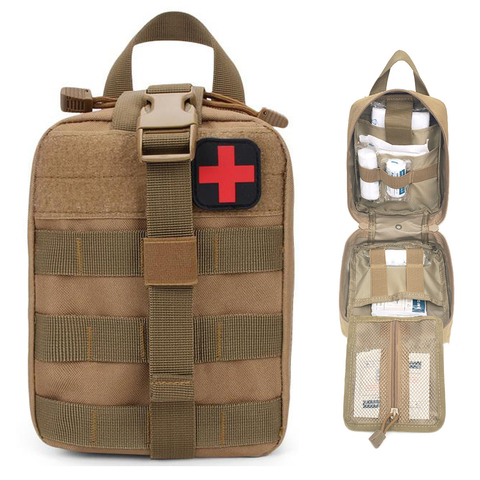 Kit de premiers soins pour Camping, trousse médicale tactique Portable, trousse médicale militaire en randonnée d'urgence, sac à la taille en tissu Oxford, grand sac vide ► Photo 1/6