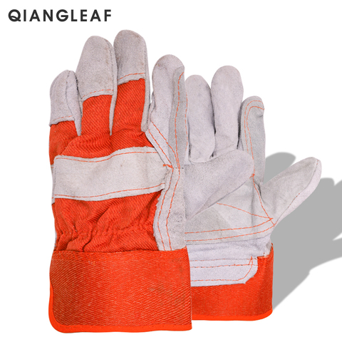 Livraison Gratuite Vente Chaude Vache Split En Cuir De Soudage Gants Orange Gants ► Photo 1/5